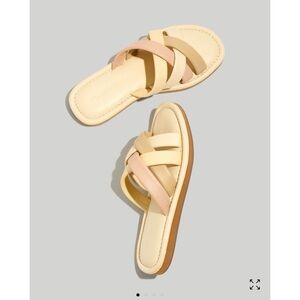 NWT Madewell Leeandra Slide Sandals in Buttered Scone Multi - sz 11